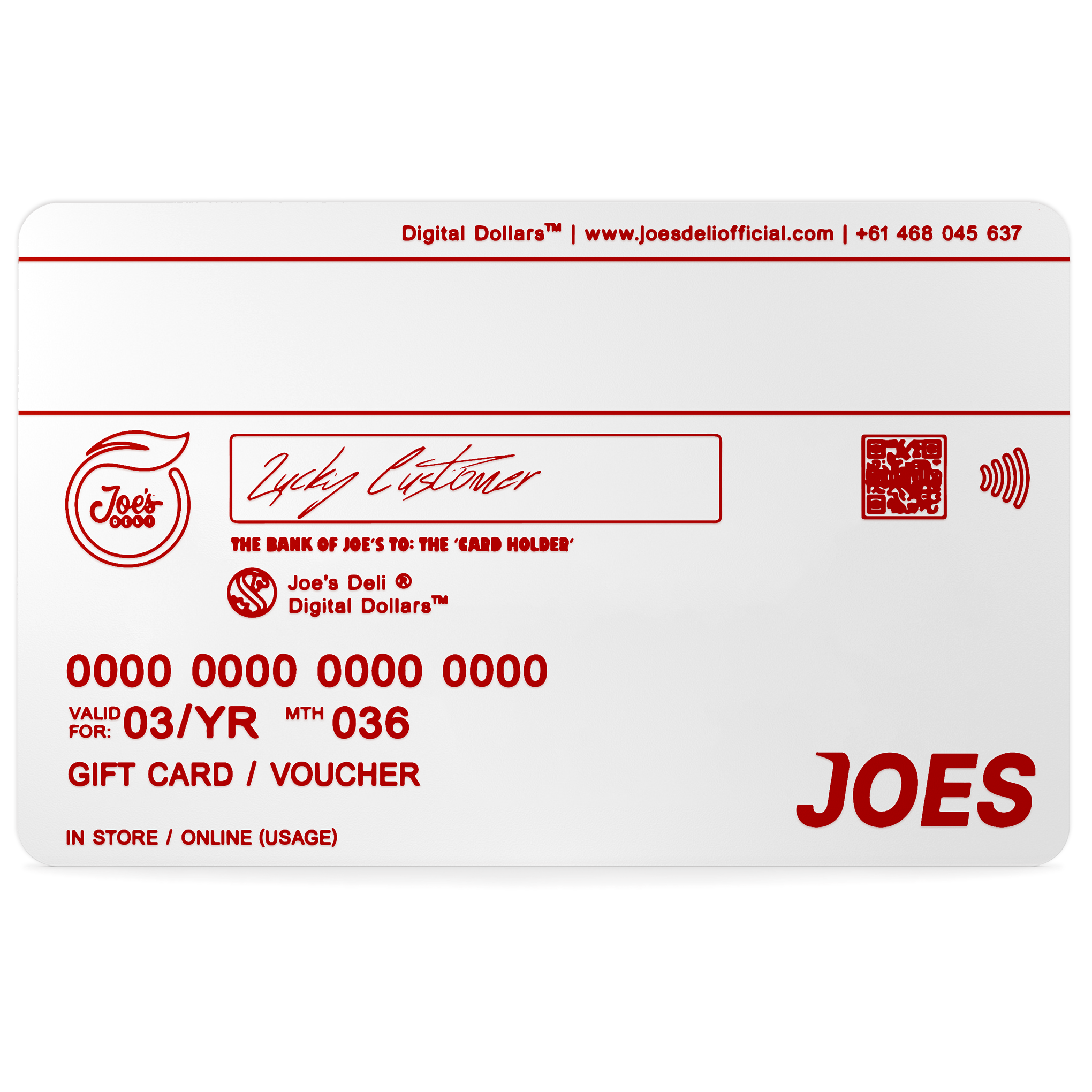 Joe's Deli Gift Card