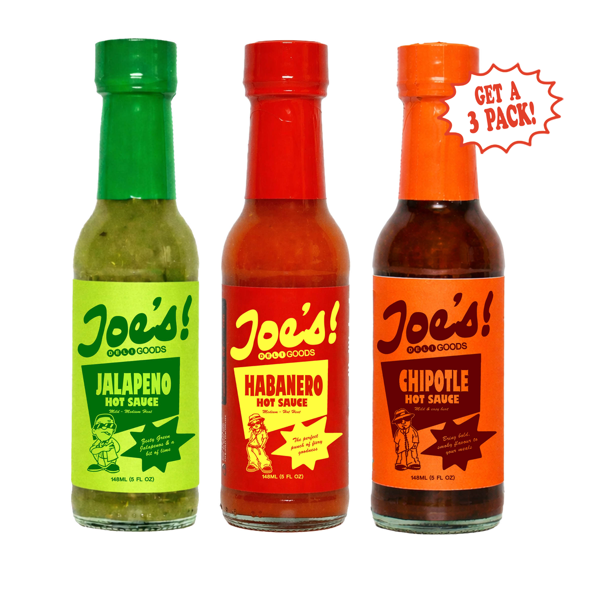 Joe's Hot Sauce 3 pack